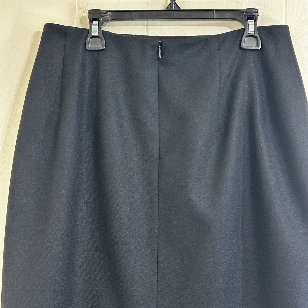 Pendleton Vintage Black 100% Virgin Wool Skirt Size 8 Knee Pleated Skirt - Picture 6 of 16